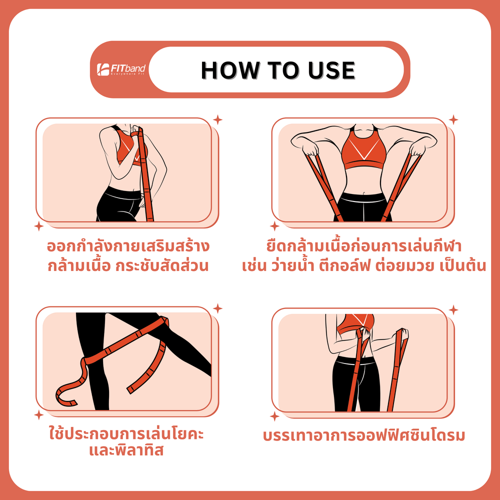 ยางยืดออกกำลังกาย FITBAND แบบ 9 ห่วง ระดับ 2 แรงต้าน 3.5 กิโลกรัม